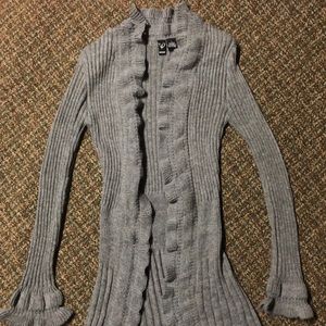 Gray, long sweater